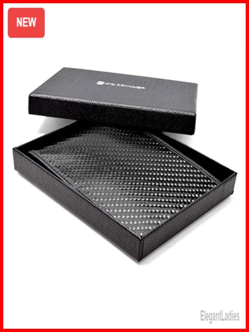 Real Carbon Fiber Leather RFID Blocking Bi-fold Wallet